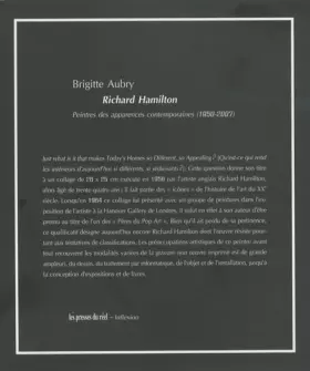 Couverture du produit · Richard Hamilton : Peintre des apparences contemporaines (1950-2007)