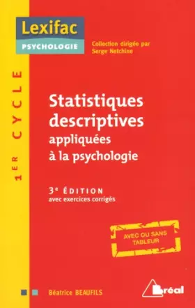 Couverture du produit · Statistiques Descriptives Appliquées a la Psychologie