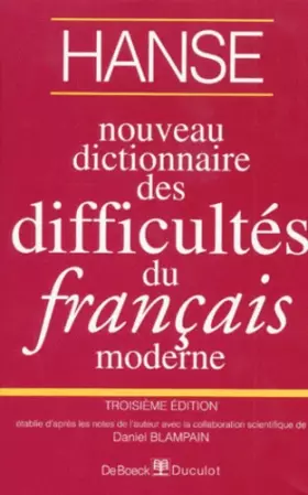 Couverture du produit · Nouveau Dictionnaire des difficultés du français moderne