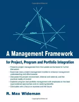 Couverture du produit · A Management Framework for Project, Program and Portfolio Integration