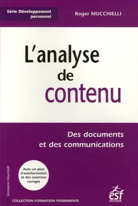 Couverture du produit · L'analyse de contenu : Des documents et des communications