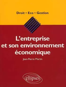 Couverture du produit · L'entreprise et son environnement économique