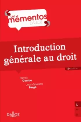 Couverture du produit · Introduction générale au droit - 13e éd.