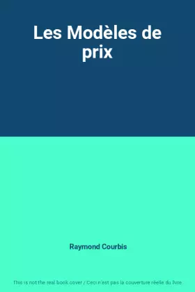 Couverture du produit · Les Modèles de prix