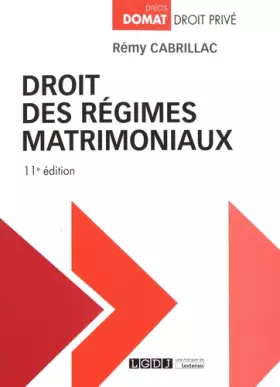 Couverture du produit · Droit des régimes matrimoniaux (2019) (11e éd.)