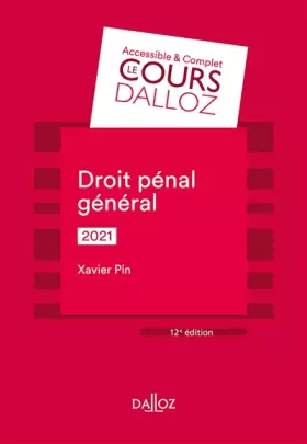 Couverture du produit · Droit pénal général