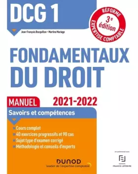 Couverture du produit · DCG 1 Fondamentaux du droit - Manuel - 2021/2022: Réforme Expertise comptable (2021-2022)