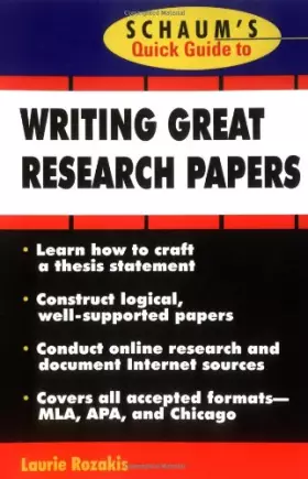 Couverture du produit · Schaum's Quick Guide to Writing Great Research Paper