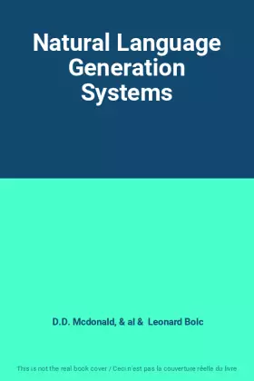 Couverture du produit · Natural Language Generation Systems