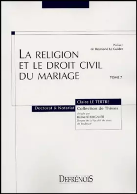 Couverture du produit · la religion et le droit civil du mariage