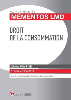 Couverture du produit · DROIT DE LA CONSOMMATION - 3EME EDITION