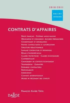 Couverture du produit · Contrats d'affaires 2010/2011-1ère édition: Dalloz Référence