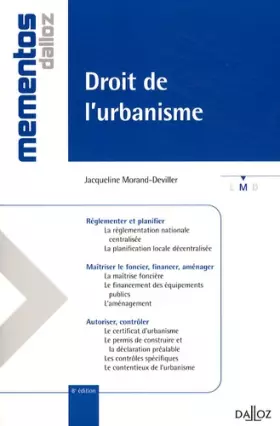 Couverture du produit · Droit de l'urbanisme - 8e éd.: Mémentos