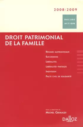 Couverture du produit · Droit patrimonial de la famille 2008-2009