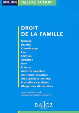 Couverture du produit · Droit de la famille. Edition 2001-2002 (Dalloz Action)