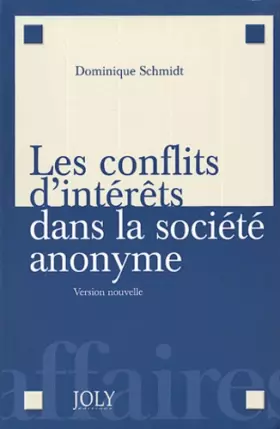 Couverture du produit · les conflits d'intérêts dans la société anonyme - 2ème édition