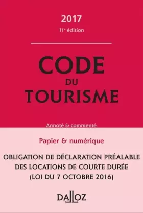 Couverture du produit · Code du tourisme
