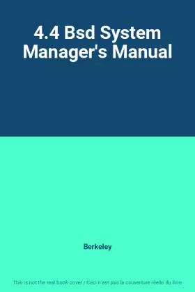 Couverture du produit · 4.4 Bsd System Manager's Manual