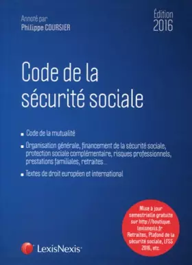 Couverture du produit · Code de la sécurité sociale