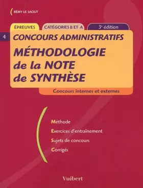Couverture du produit · Méthodologie de la note de synthèse. Catégories B et A, 3ème édition