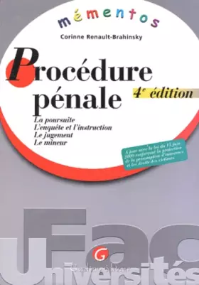 Couverture du produit · Procedure Penale. 4eme Edition