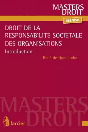 Couverture du produit · Droit de la responsabilité sociétale des organisations