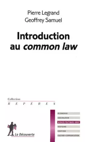 Couverture du produit · Introduction au common law