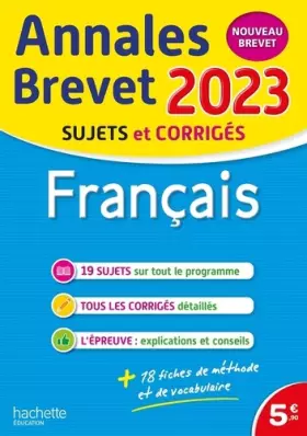 Couverture du produit · Annales BREVET 2023 - Français