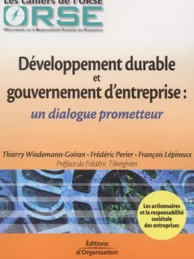 Couverture du produit · Développement durable et gouvernement d'entreprise : Un dialogue prometteur