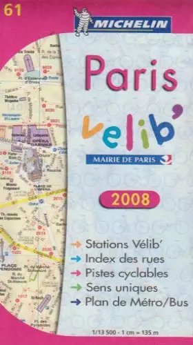 Couverture du produit · PLAN PARIS VELIB 2008