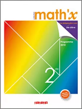 Couverture du produit · Math'x 2de - manuel grand format - édition 2010