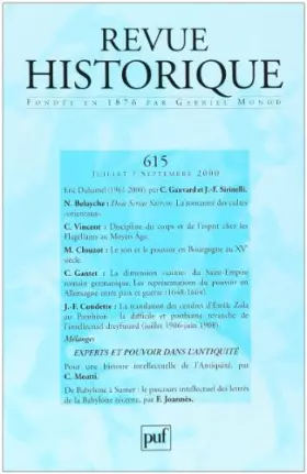 Couverture du produit · Revue historique, numéro 615, 2000