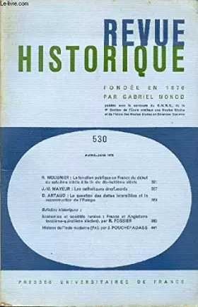 Couverture du produit · REVUE HISTORIQUE / AVRIL-JUIN 1979 / N°530.