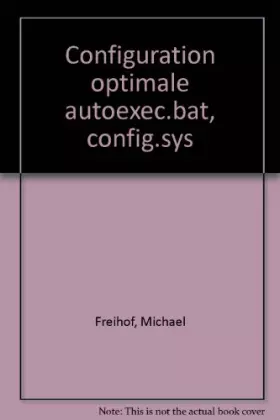 Couverture du produit · Configuration optimale autoexec.bat, config.sys
