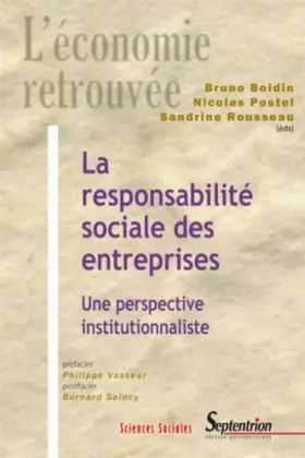Couverture du produit · La responsabilité sociale des entreprises : Une perspective institutionnaliste