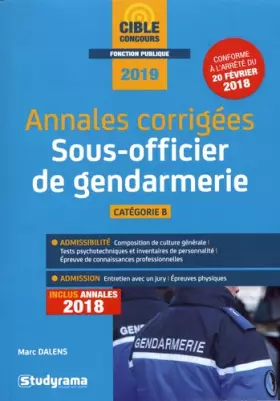 Couverture du produit · Annales corrigées sous-officier de gendarmerie 2019