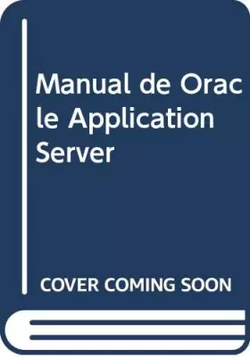 Couverture du produit · Manual oracle application server