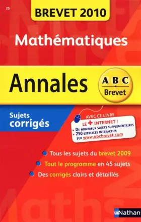 Couverture du produit · ANNAL 10 ABC BREV SUJ COR MATH