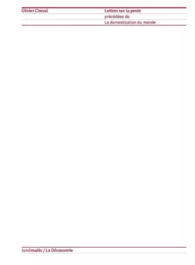 Couverture du produit · Lettres sur la peste