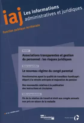 Couverture du produit · Informations administratives et juridiques n°10-2012 - Associations transparentes et gestion du personnel : les risques juridiq