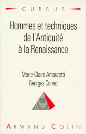 Couverture du produit · Hommes et techniques de l'Antiquité à la Renaissance