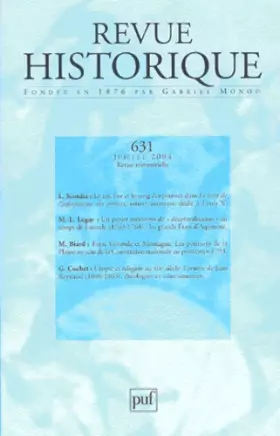 Couverture du produit · Revue historique 2004/3, numéro 631