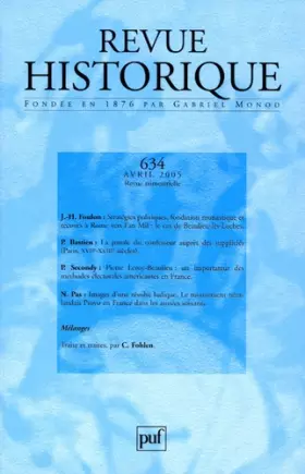 Couverture du produit · Revue historique, N° 634, avril 2005/2
