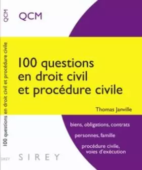 Couverture du produit · 100 questions en droit civil et procédure civile