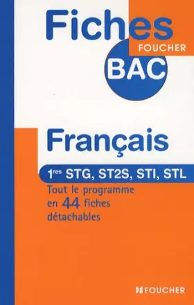 Couverture du produit · Français 1e STG, ST2S, STI, STL (Ancienne Edition)