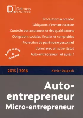 Couverture du produit · Auto-entrepreneur, micro-entrepreneur