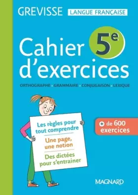 Couverture du produit · Cahier Grevisse - Français - 5e - Edition 2018