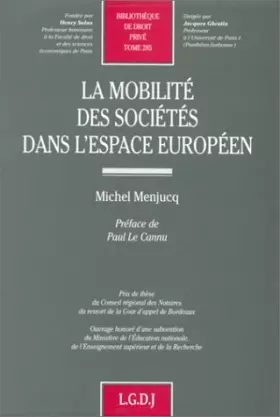 Couverture du produit · La mobilité des sociétés dans l'espace européen