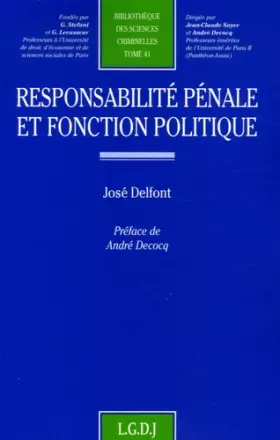 Couverture du produit · responsabilité pénale et fonction politique (41)
