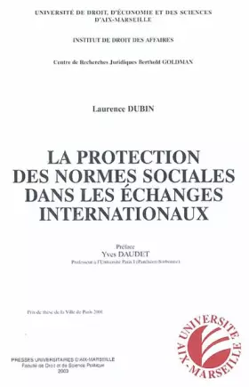 Couverture du produit · La protection des normes sociales dans les échanges internationaux